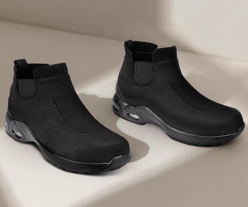 LARNMERN Steel Toe Shoes for Men Women Water Resistant Work Boots Non Slip Safety Sneakers Slip On Industrial Air Cushion Chelsea Boots - Image 2